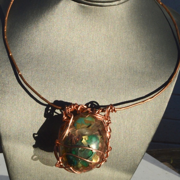 Conceptual Subculture Jewelry - Orgone Energy Healing Pendant Herkimer Diamond